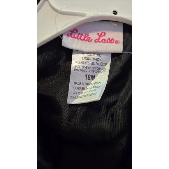 NWT Little Lass 18M 3pc Faux Leather Jacket Set Plaid Pants - Picture 3 of 7